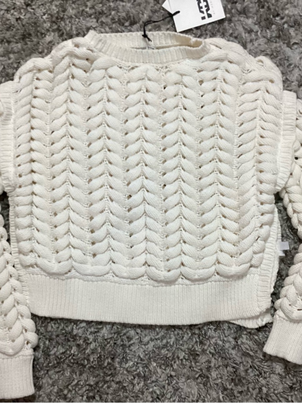 Women's NWT KBB Cream Cable Knit Sweater size small